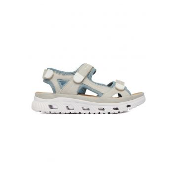 Sandale dama  gri - piele ecologica - inchidere velcro - usoare