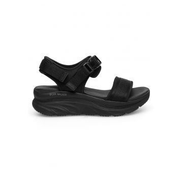 Sandale dama -  negru - textil - Negru