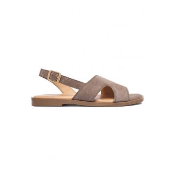 Sandale dama  piele intoarsa - bej - Bej