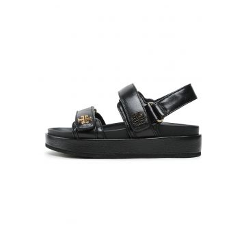 Sandale dama -  piele naturala - negru -