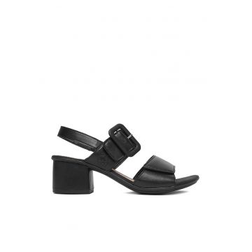 Sandale dama  piele naturala - negru - sistem inchidere Velcro - Negru