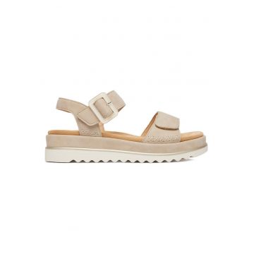 Sandale dama  piele naturala - velcro - bej