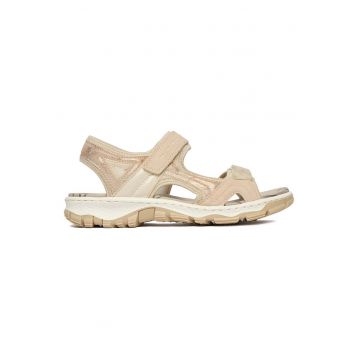 Sandale dama  roz - piele ecologica - inchidere velcro - talpa solida