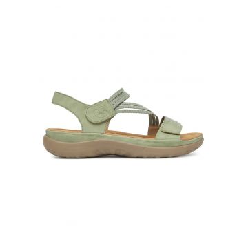 Sandale dama  verde - textil - sistem inchidere Velcro - Verde