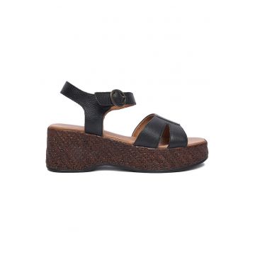 Sandale de dama  din piele naturala - Negru