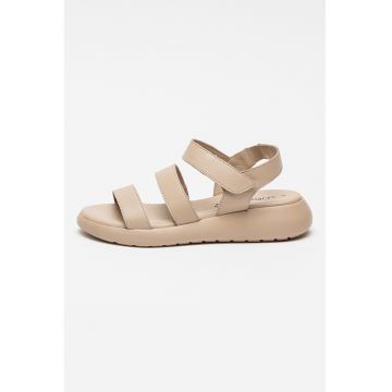 Sandale de piele cu barete multiple - Bej/Crem