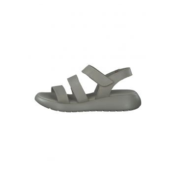 Sandale de piele cu barete multiple - Verde sparanghel