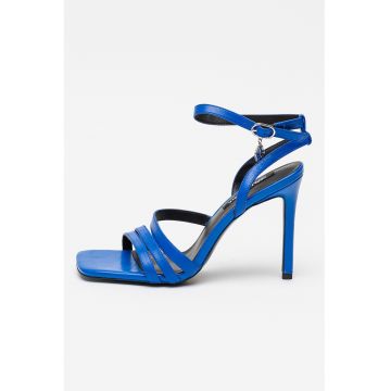 Sandale din piele cu toc stiletto - Albastru royal