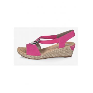 Sandale din textil cu talpa wedge
