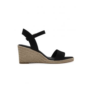 Sandale-espadrile cu talpa wedge - Negru