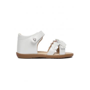 Sandale fete  alb - piele ecologica - inchidere Velcro - design elegant