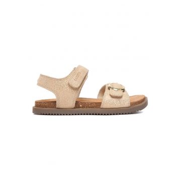 Sandale fete  bej - piele naturala - sistem inchidere Velcro