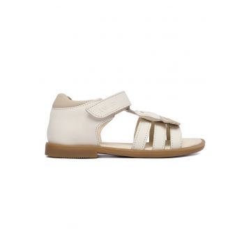 Sandale fete -  crem - piele naturala - sistem inchidere Velcro