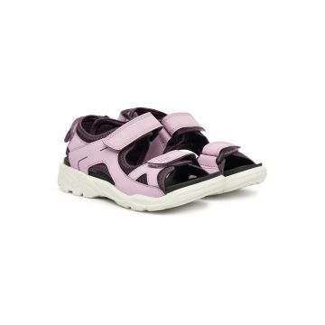 Sandale Fete -  piele ecologica - roz/alb/negru