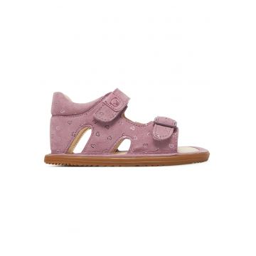 Sandale fete -  roz - piele nabuc - certificat Picior Sanatos - inchidere velcro
