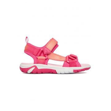 Sandale fete -  roz - textil - sistem inchidere Velcro