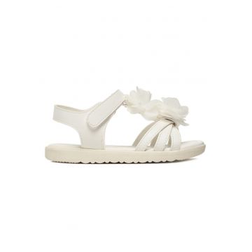 Sandale fete -  velcro - alb - piele ecologica