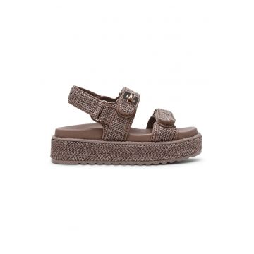 Sandale flatform cu velcro Bigmona - Maro pamantiu