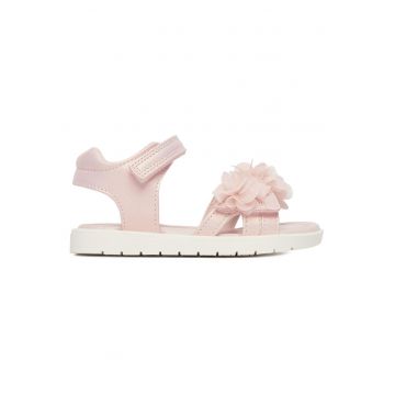 Sandale pentru fete -  roz - piele ecologica - sistem inchidere Velcro