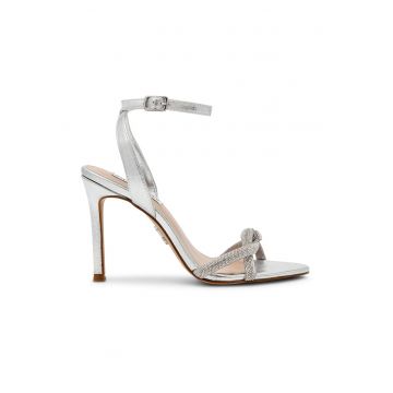 Sandale stiletto cu strasuri Jewells - Argintiu