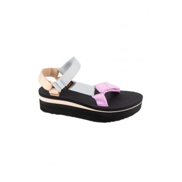 Sandale wedge din material textil cu velcro Universal