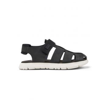 Sandalde fisherman de piele nabuc Oruga - Negru stins
