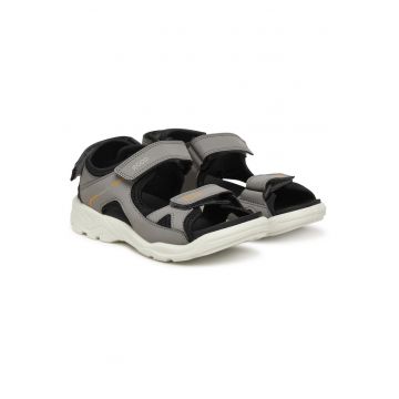 Sandale copii -  gri/negru - textil - sistem inchidere Velcro
