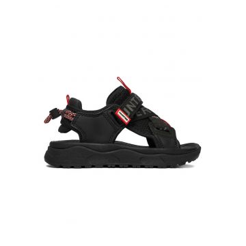 Sandale copii -  negru - piele ecologica - sistem inchidere Velcro -