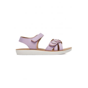 Sandale copii  violet - textil - sistem inchidere Velcro -