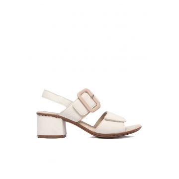 Sandale crem  din piele naturala - Crem