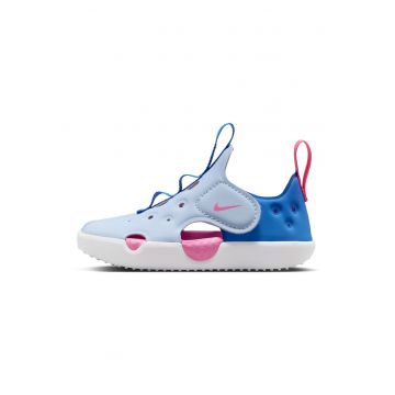 Sandale cu inchidere velcro si logo - Albastru pastel/Albastru