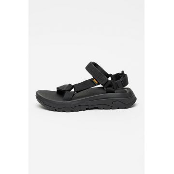 Sandale cu talpa wedge si inchidere velcro Hurricane - Negru