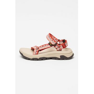Sandale cu talpa wedge si inchidere velcro Hurricane - Rosu deschis