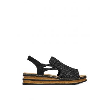 Sandale dama -  62941-00 - negru - piele ecologica -