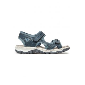 Sandale dama  albastru - textil - sistem inchidere Velcro -