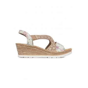 Sandale dama  bej - model floral - Bej