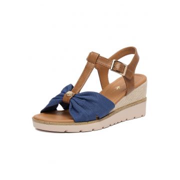 Sandale dama  bleumarin - inchidere cu catarama - textil