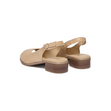 Sandale dama -  catarama - bej - piele naturala -