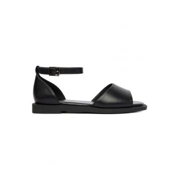 Sandale dama  catarama - negru - piele ecologica -