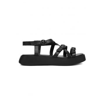 Sandale dama -  catarama - negru - piele naturala -