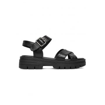 Sandale dama -  catarama - negru - piele naturala -