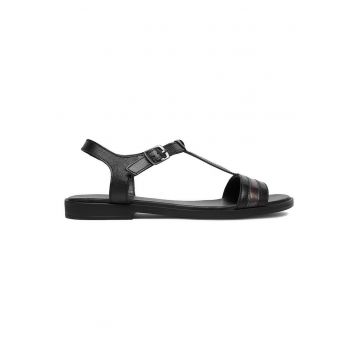 Sandale dama -  catarama - negru - piele naturala -
