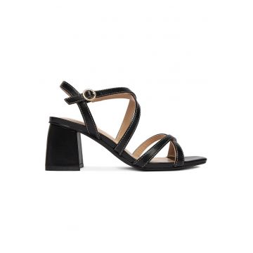 Sandale dama  catarama - negru - textil -
