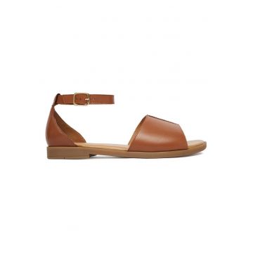 Sandale dama -  catarama - piele naturala - maro -