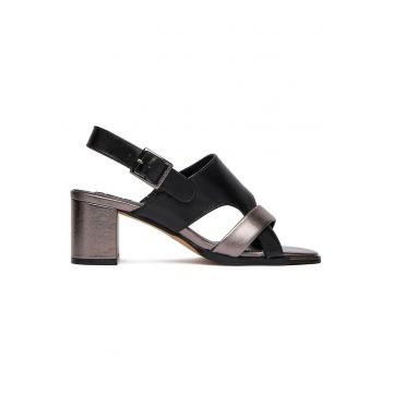 Sandale dama -  catarama - piele naturala - negru - Negru