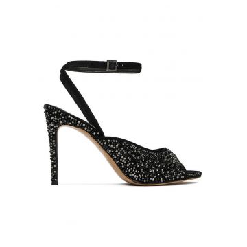 Sandale dama -  catarama - piele naturala - negru -