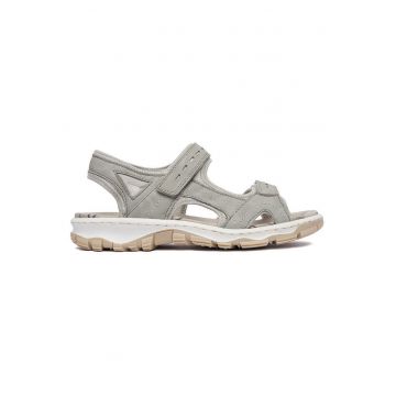 Sandale dama  gri - piele ecologica - inchidere velcro - Gri