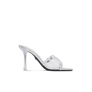Sandale dama -  incolor - material sintetic - interior piele ecologica -