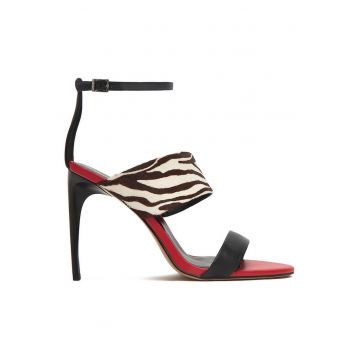 Sandale dama -  multicolor - piele naturala - catarama -