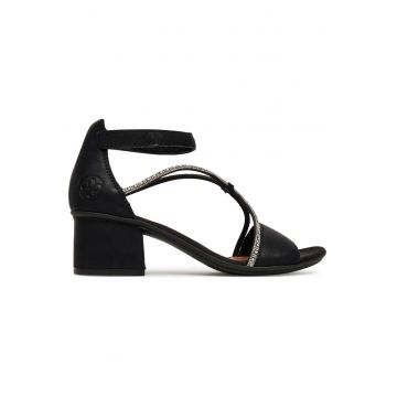 Sandale dama -  negru - inchidere Velcro - material textil -